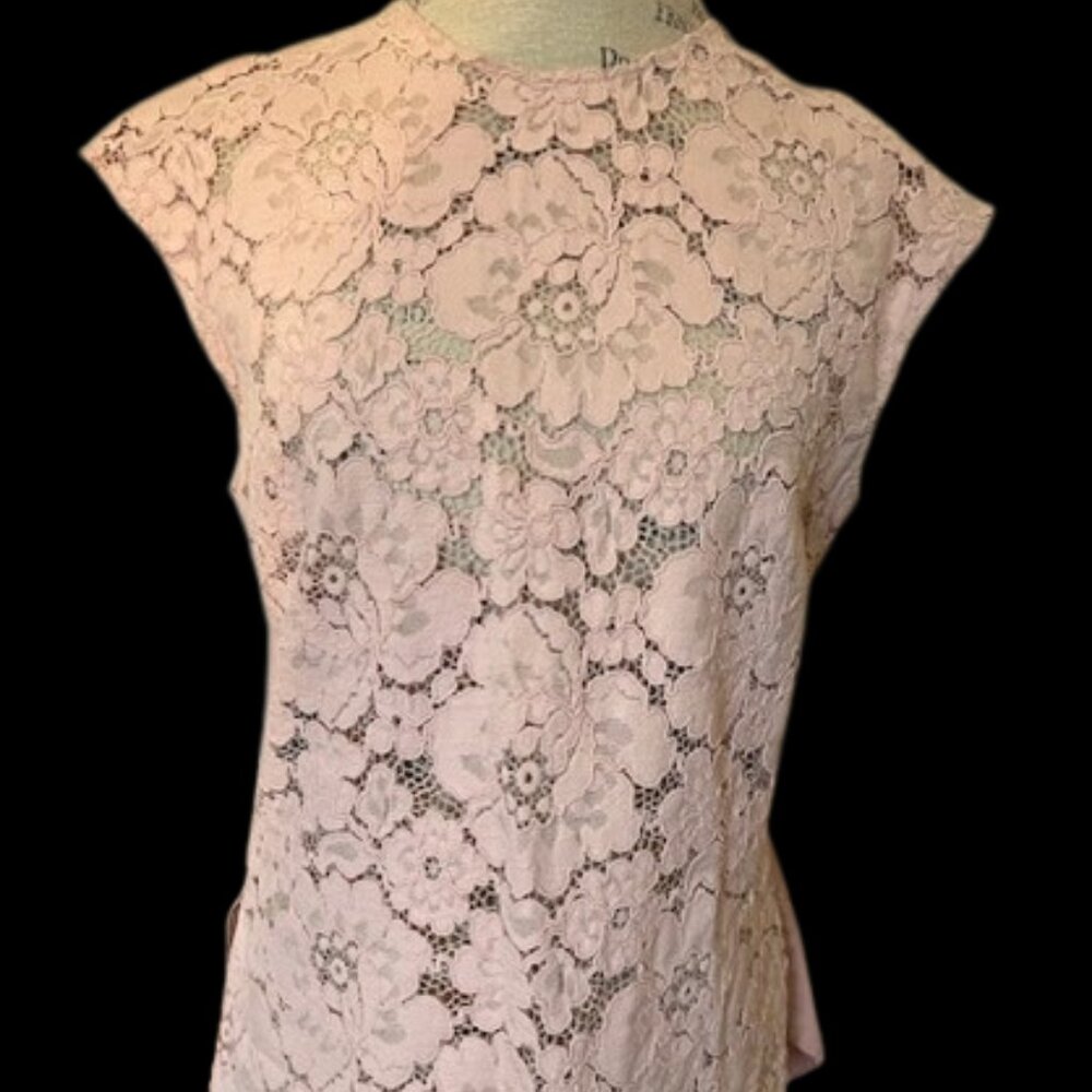 BCBG Lace Front Peplum Blouse